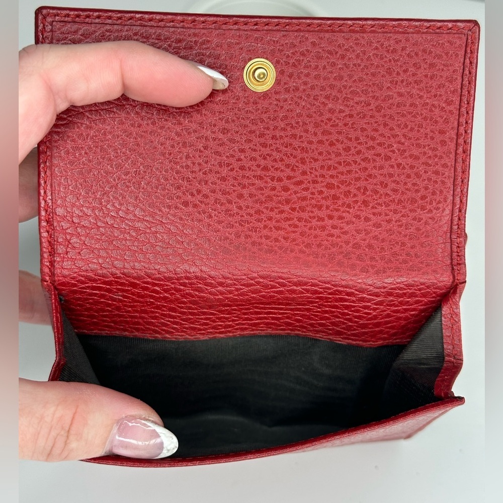 Gucci Marmont Red Leather Wallet EUC - Picture 5 of 14
